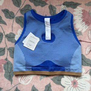 Fabletics Blue and Tan Sports Bra